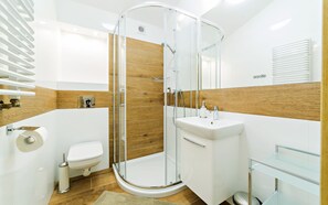 Departamento (D 12) | Baño | Regadera, toallas, papel de baño 