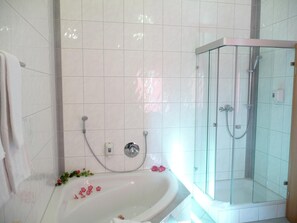 Shower, free toiletries, hair dryer, towels - Hotel Haslbach FGZ (Regensburg)