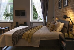 Apartamento, 1 cama de matrimonio | Tabla de planchar con plancha, wifi gratis, ropa de cama