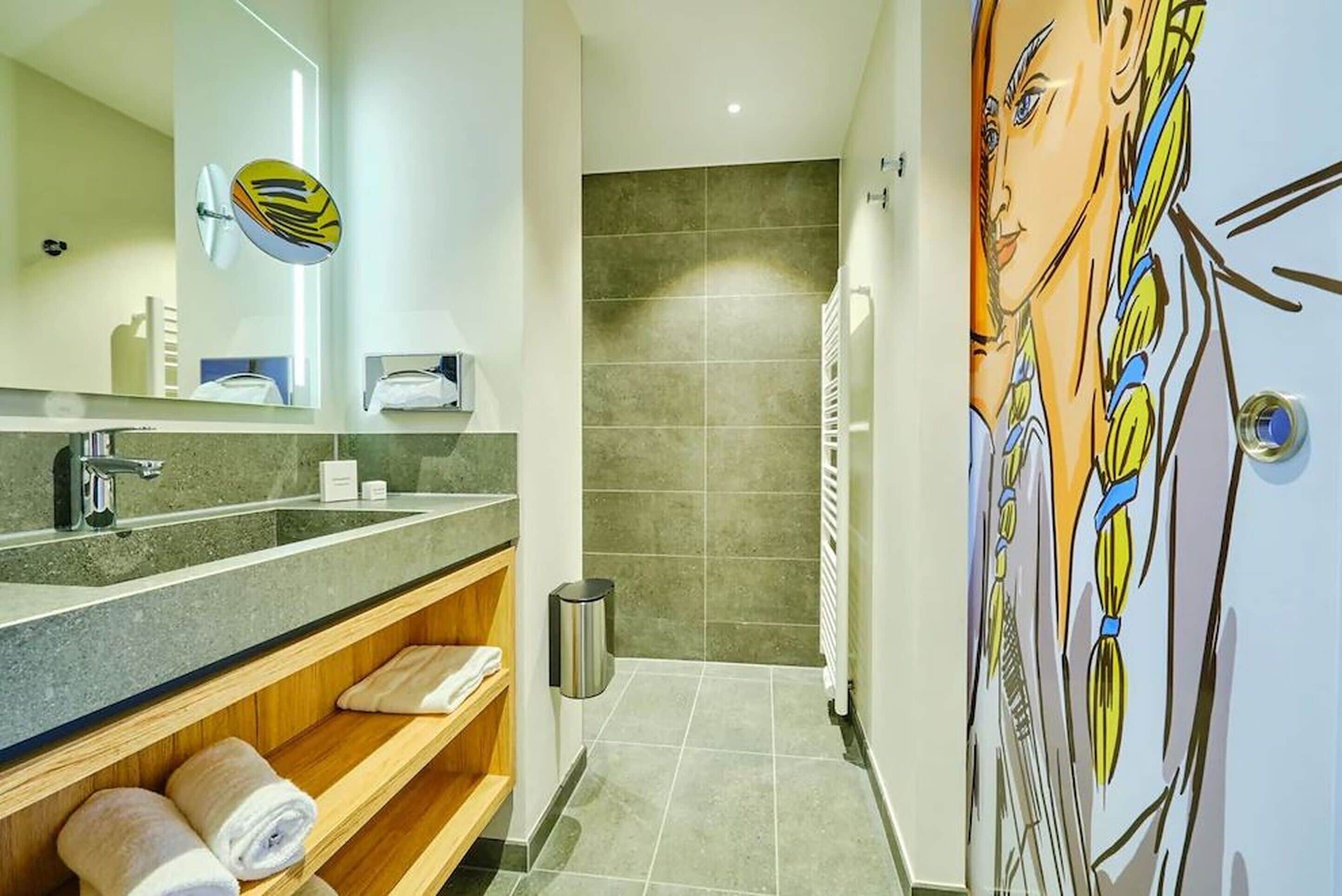 shower, free toiletries, hair dryer, bathrobes