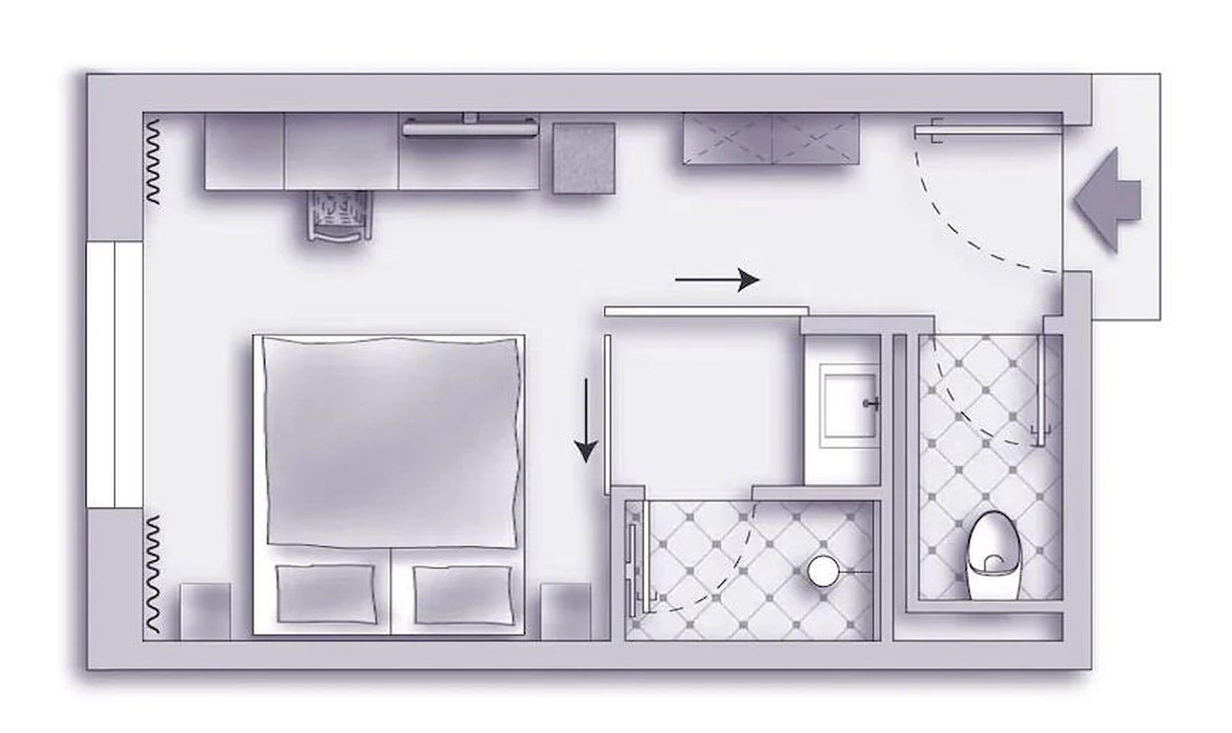double room, 1 double bed | floor plan