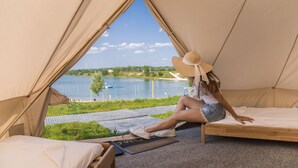 Barraca superluxo, 1 cama Queen, vista para a praia | Vista do quarto