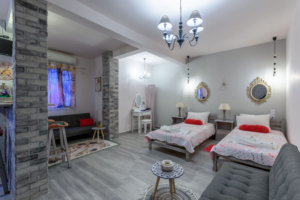 Estúdio luxo, terraço (Artemis) | Roupas de cama antialérgicas, frigobar, individualmente decorados