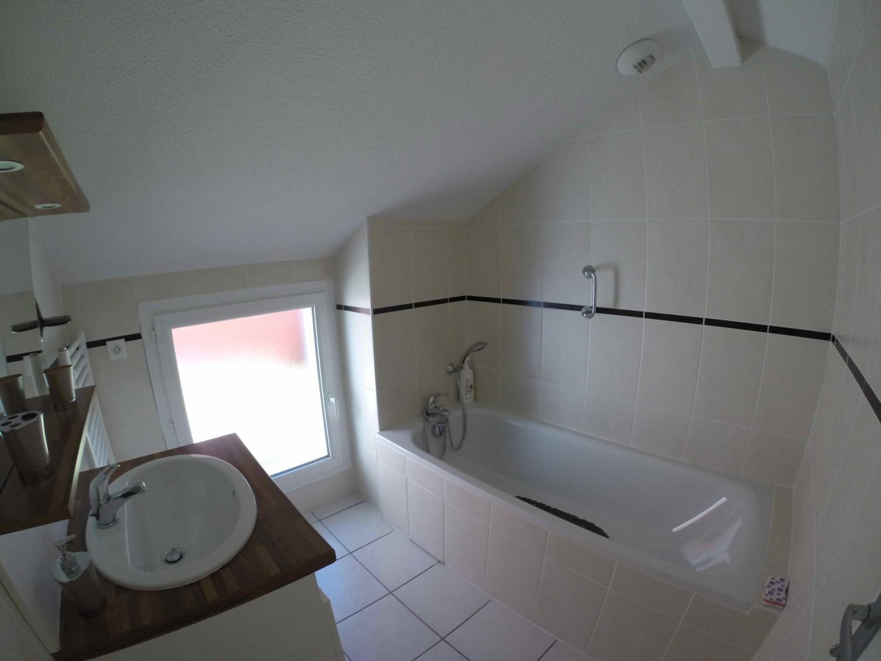 rainfall showerhead, hair dryer, towels