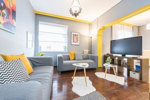 Family Apartment, 2 Bedrooms | Living area | Flat-screen TV