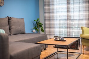 Departamento empresarial, 1 habitación | 1 habitación, sábanas de algodón egipcio y ropa de cama de alta calidad 