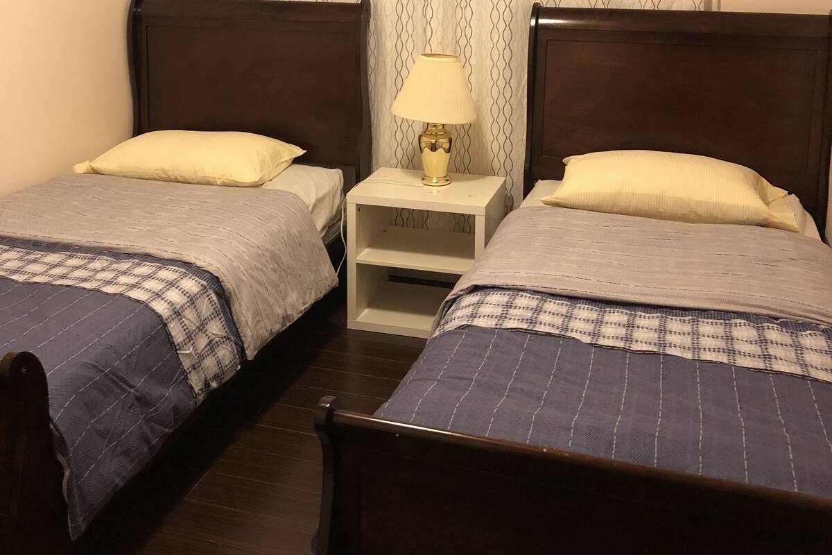 Double Room, 2 Single Beds, Garden View | Desk, iron/ironing board (on request), free WiFi, bed sheets