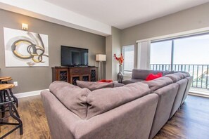 Een 40-inch televisie met kabelzenders