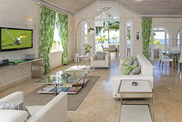 Villa Deluxe 3 Bedroom, Rental Car Included | Living room | Flat-screen TV, DVD player