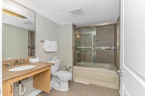 Apartment, Multiple Beds, Ocean View | Bathroom | Towels, soap, shampoo, toilet paper - Sandy Beach 1612 (Myrtle Beach)