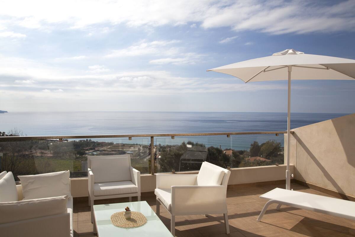 Appartement, 1 slaapkamer, uitzicht op zee | Terras