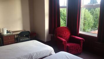 Blackout curtains, free WiFi, bed sheets