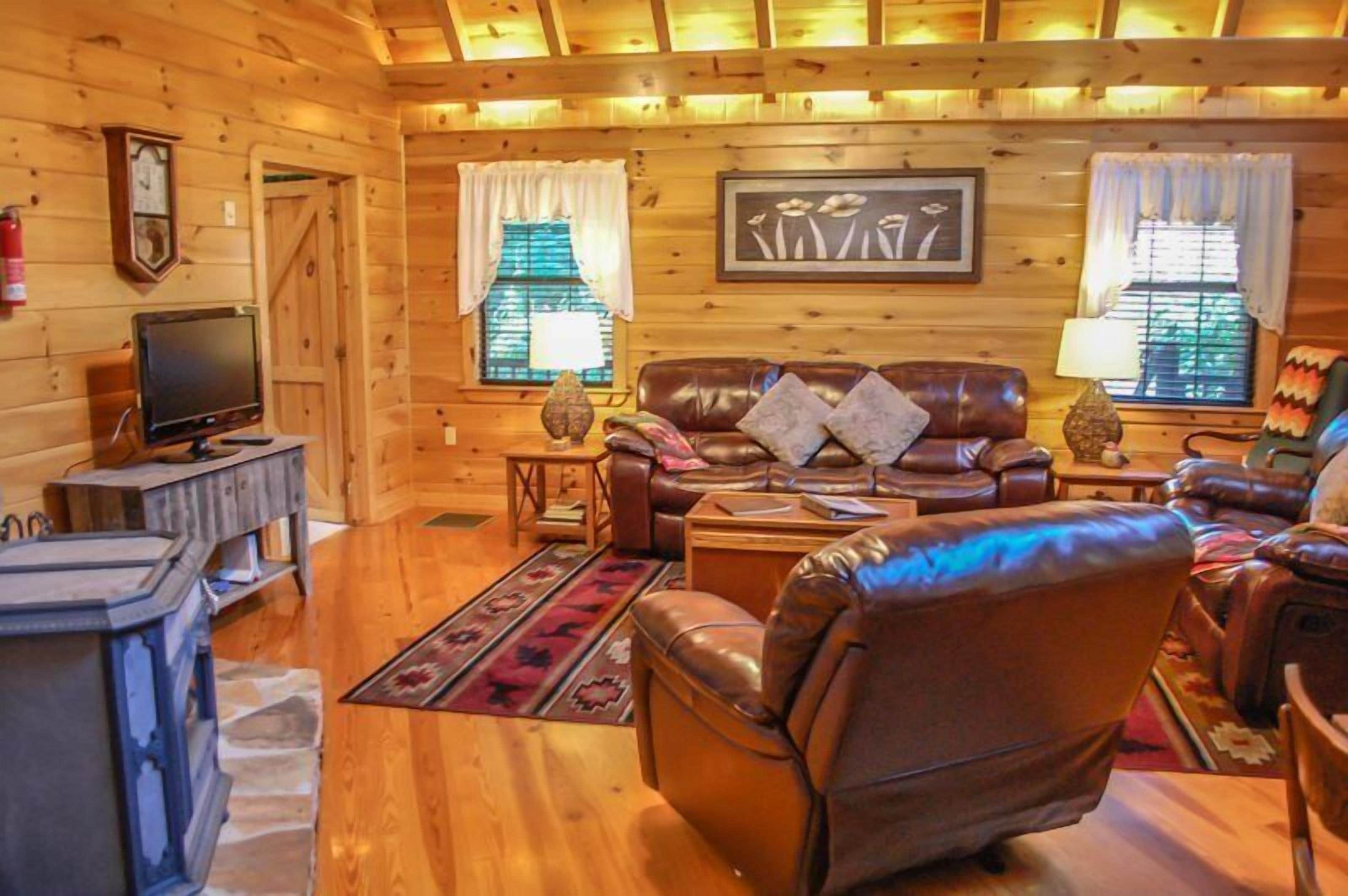 平面電視、壁爐、 DVD 播放機