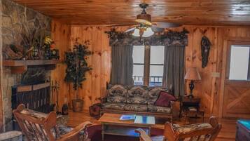 House | Living area | TV, fireplace