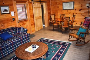 House | Living area | Flat-screen TV, fireplace, DVD player, foosball - A Birds Eye View (Blue Ridge)