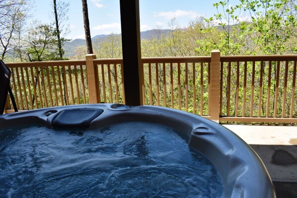 Outdoor spa tub - A Birds Eye View (Blue Ridge)