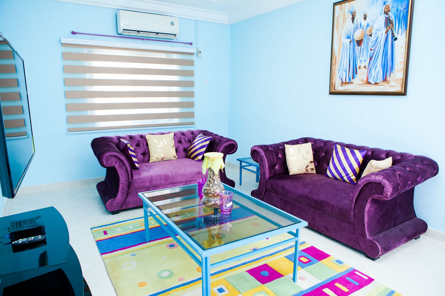 独特公寓, 2 张双人床 | 客厅 | 平板电视