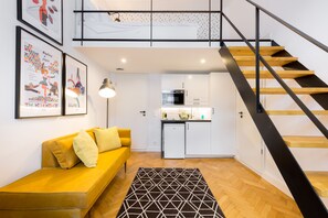 City Studio, 1 Queen Bed, City View | Desk, laptop workspace, blackout curtains, iron/ironing board