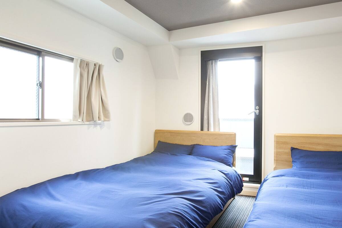 Blackout curtains, soundproofing, iron/ironing board (on request)