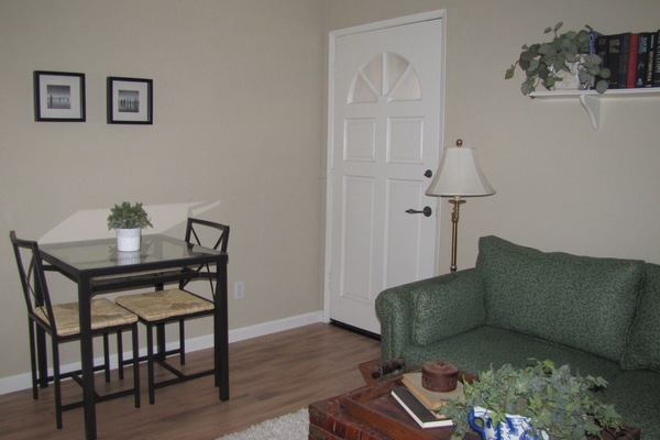 Living room with dining area.