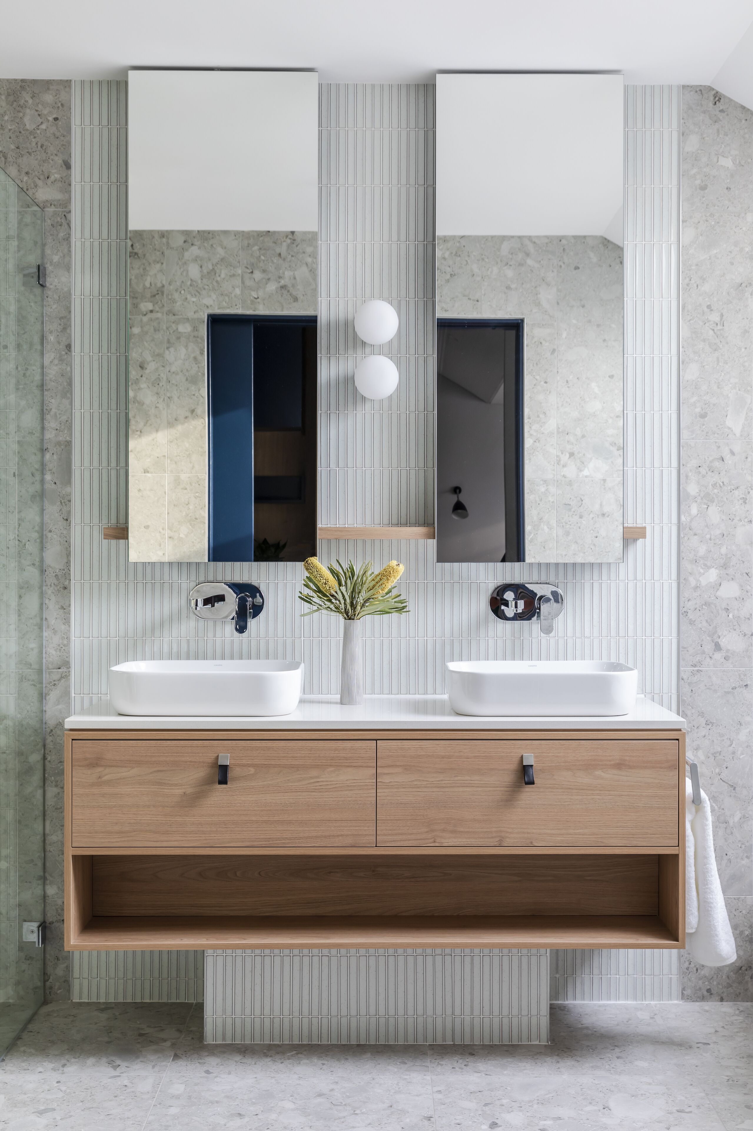 guest suite - king/twin | bathroom | designer toiletries, hair dryer, dressing gowns, towels