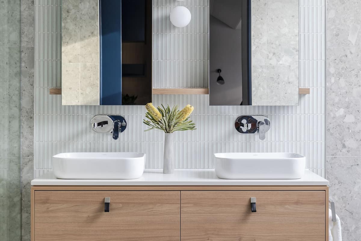 guest suite - king/twin | bathroom | designer toiletries, hair dryer, dressing gowns, towels