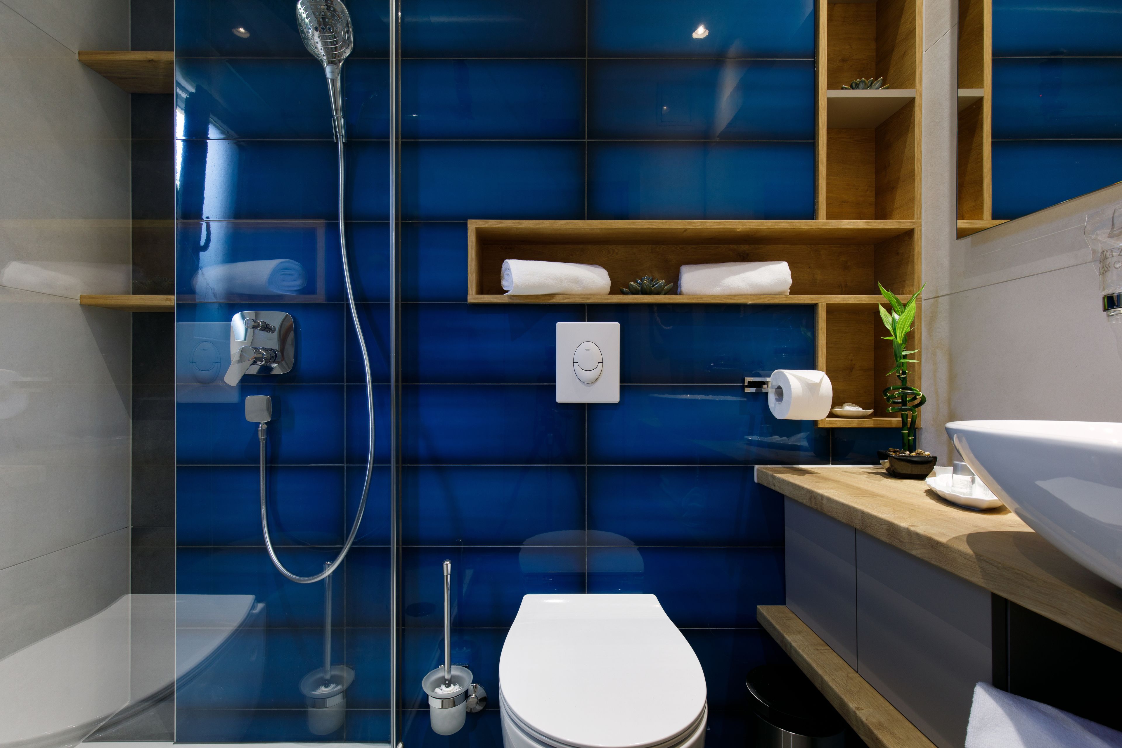 deluxe double or twin room, garden view | bathroom | shower, free toiletries, hair dryer, towels