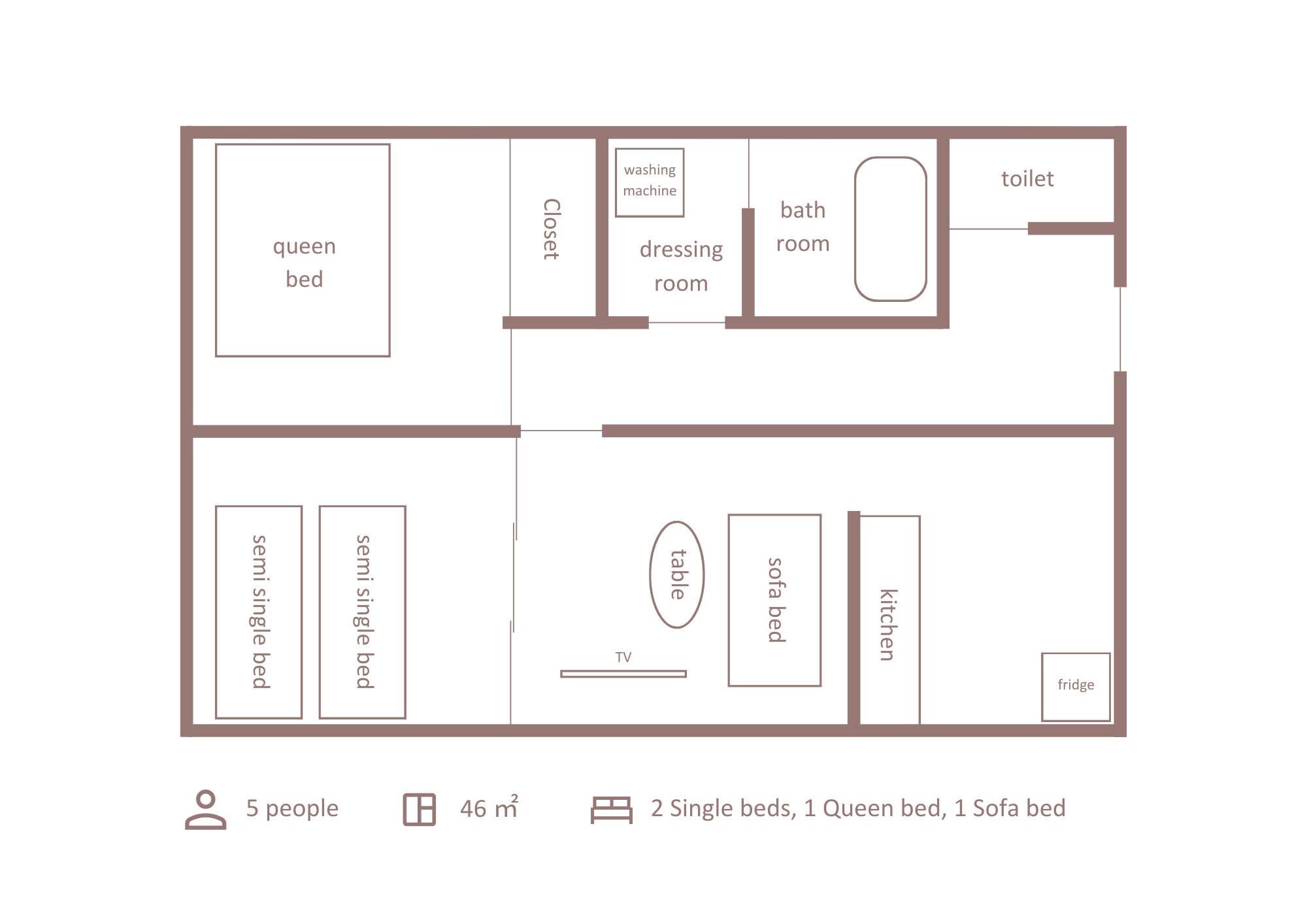 quad room | floor plan