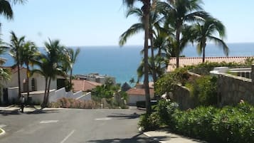 Stroll along the oceanfront street lined with palm trees and houses with red-tiled roofs.