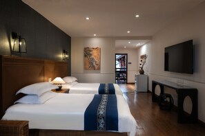 City Twin Room | Living area | Flat-screen TV - Chengdu Wenjun courtyard Hotel (Chengdu)