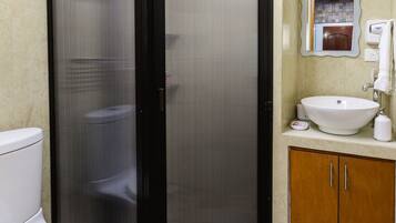 Ducha, secador de pelo y toallas