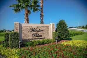 Welcome to Windsor Palms, a gated resort community with beautifully maintained gardens and a secure entrance.
