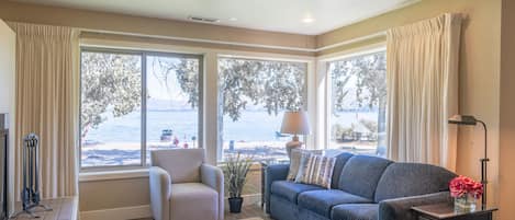 TV, fireplace, DVD player, video library