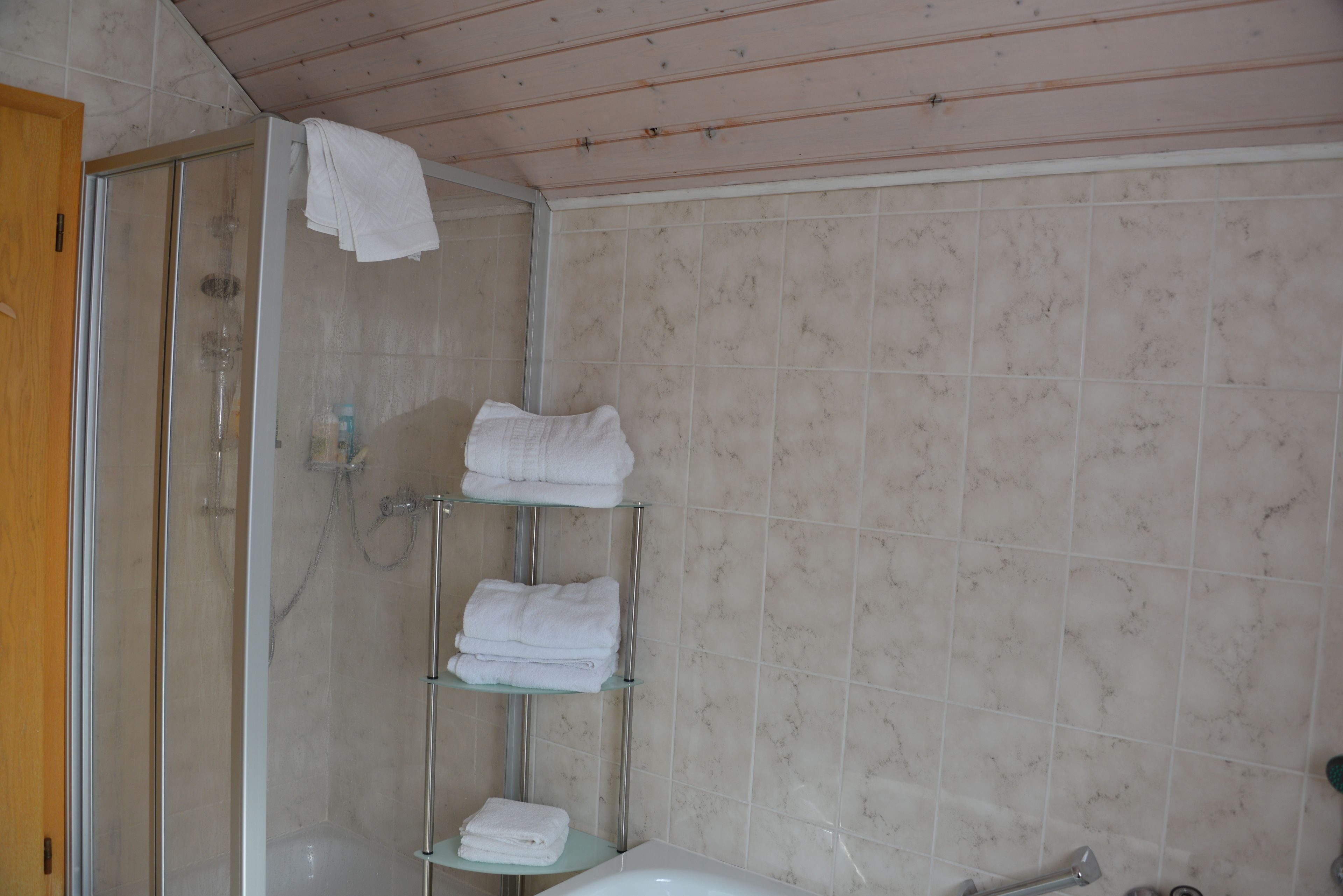 Deluxe Double Room, 1 Queen Bed, Private Bathroom, Mountain View | Bathroom | Separate bathtub and shower, deep-soaking bathtub, rainfall showerhead