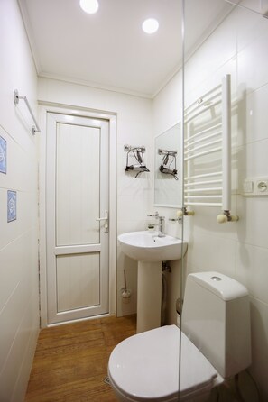 Apartment, 1 Bedroom | Bathroom | Shower, free toiletries, hair dryer, slippers