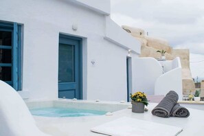 House, 1 Double Bed with Sofa bed, Jetted Tub (Canava) | Terrace/patio - Stoa Cave Villas (Santorini)