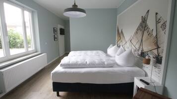 Hypo-allergenic bedding, blackout drapes, soundproofing