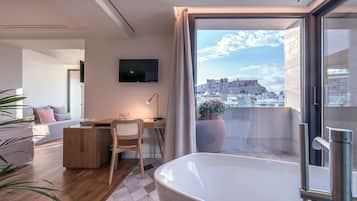 Divine niche Suite Acropolis View | 고급 침구, 오리/거위털 이불, 무료 미니바, 객실 내 금고