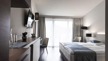 1 quarto, roupas de cama premium, cofres nos quartos