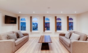Apartment (5) | Living area | LCD TV, iPod dock -  iStay Liverpool 1 Water Street Apartments (Liverpool)