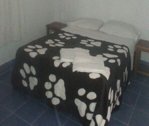 Blackout curtains, iron/ironing board, bed sheets