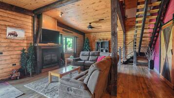 TV, fireplace, DVD player