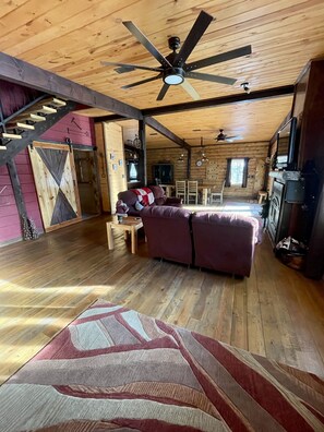 Fernseher, Kamin, DVD-Player