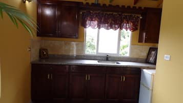 Fridge, microwave, electric kettle