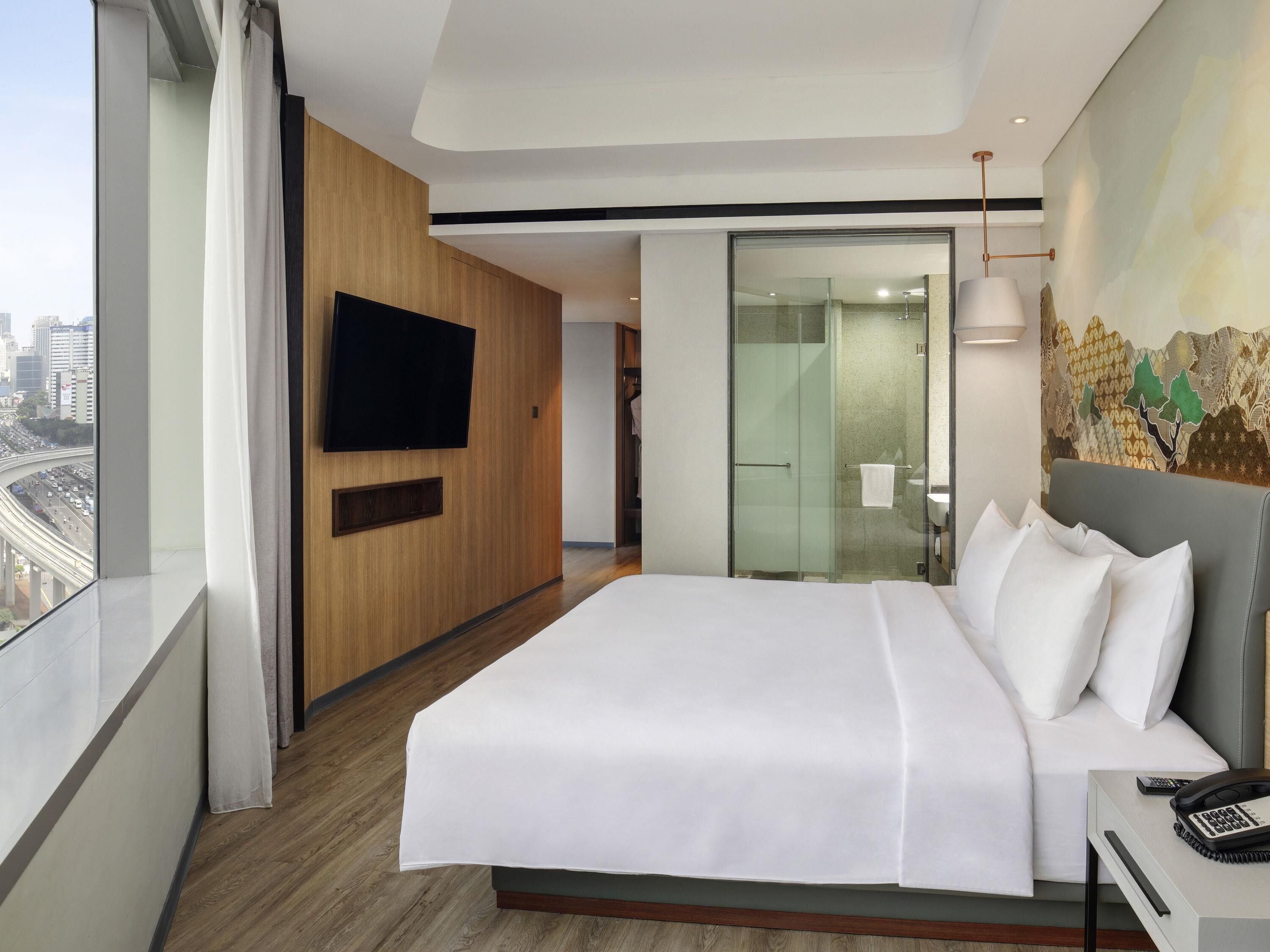 Studio Executive, 1 giường đôi | Nệm Select Comfort, minibar, két bảo mật tại phòng, bàn 