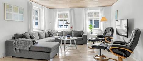 TV, fireplace, table football