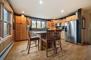 Fridge, microwave, oven, stovetop - A Beauty At Sunrise - Water View of Haley Pond a mile from downtown Rangeley (Rangeley)