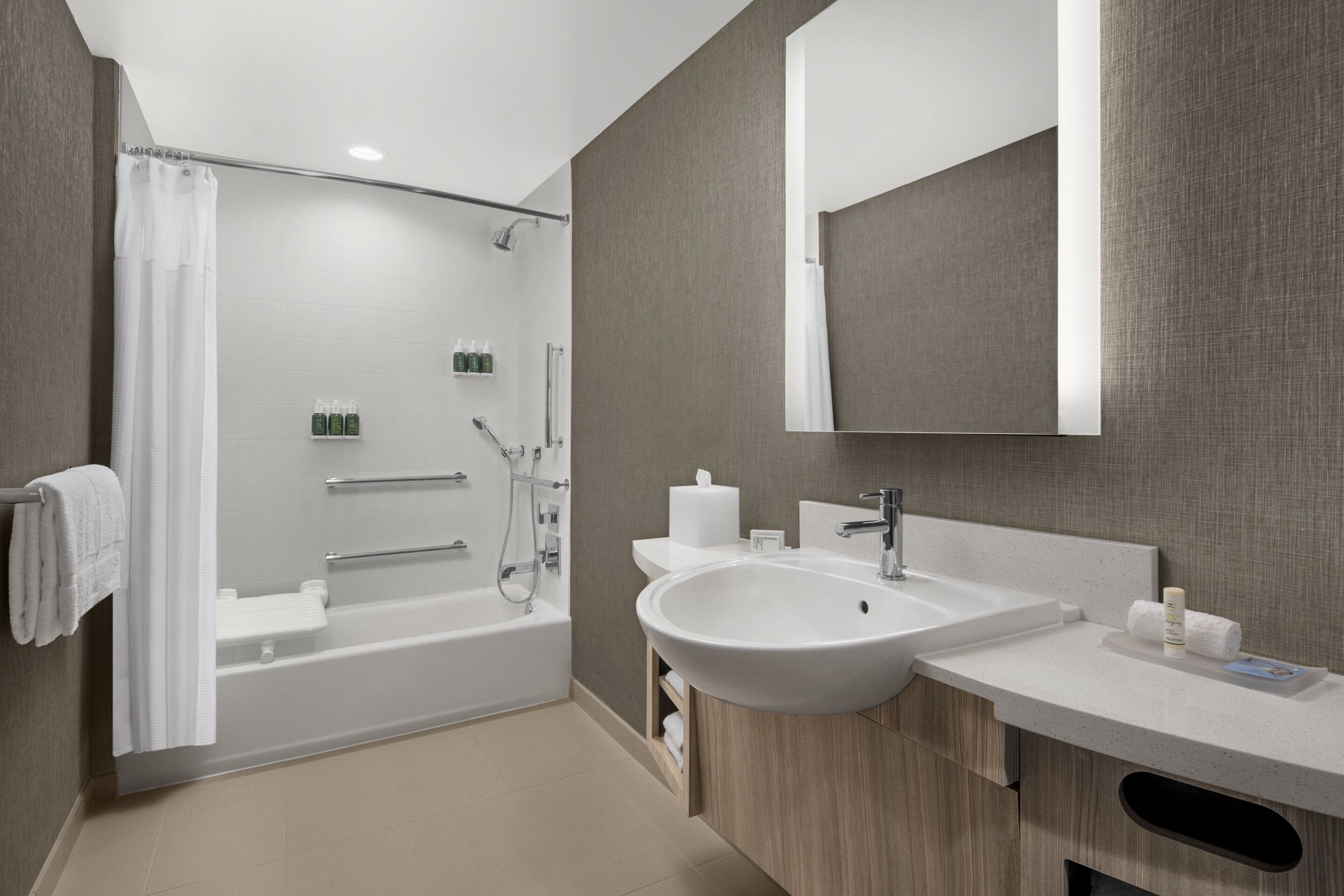 free toiletries, hair dryer, towels