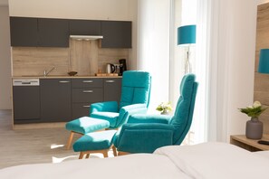 1 slaapkamer, een strijkplank/strijkijzer, wifi, beddengoed