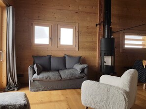 Una televisión, una chimenea, un reproductor de DVD, libros